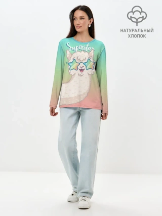 Лонгслив женский. Хлопок / SUPERSTAR