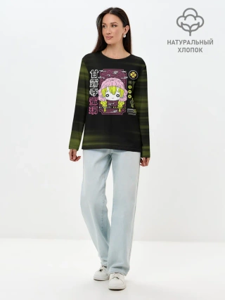 Лонгслив женский. Хлопок / Mitsuri Kanroji | Kimetsu no Yaiba