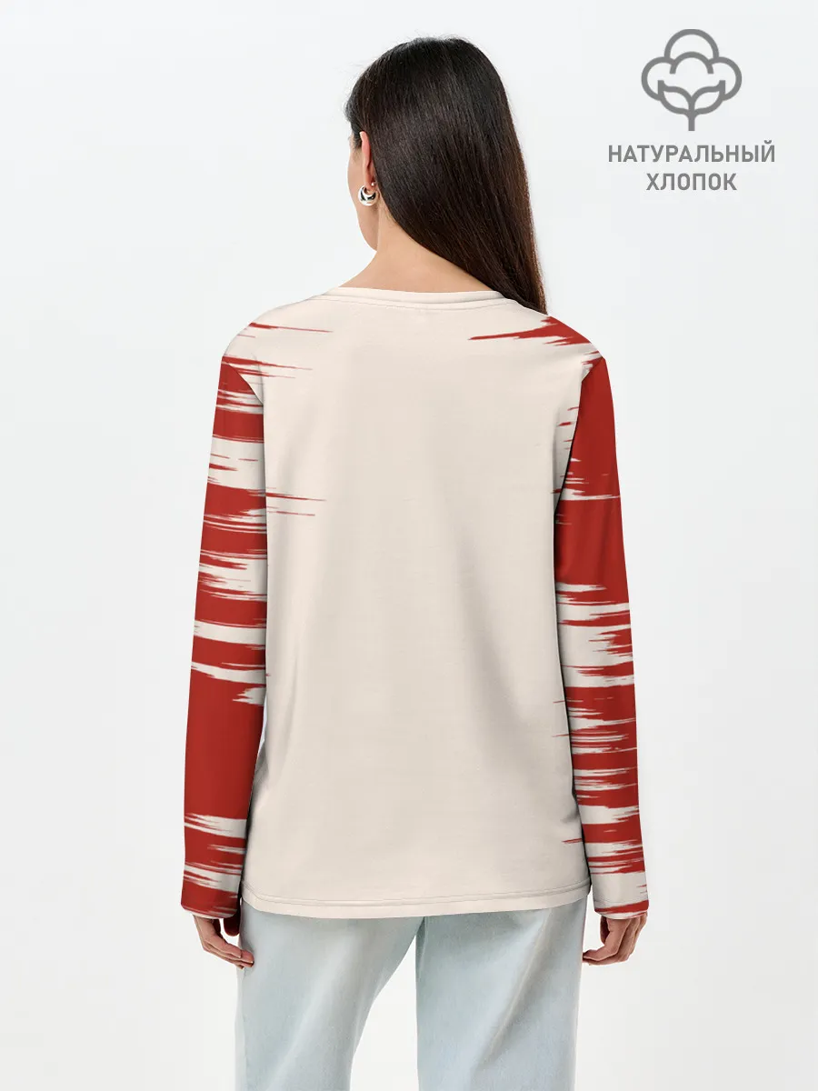 Лонгслив женский. Хлопок / Танджиро Камадо Kimetsu no Yaiba