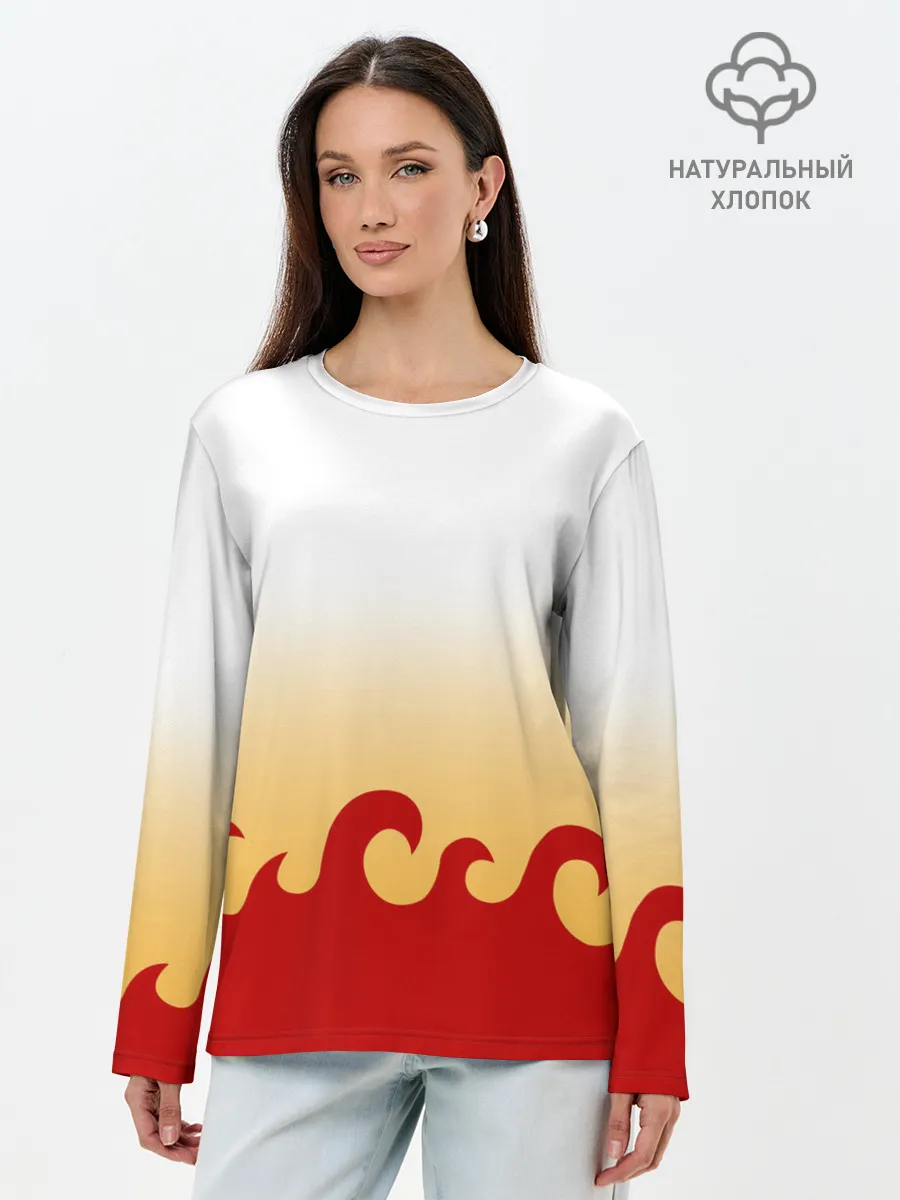 Лонгслив женский. Хлопок / ШИНДЖУРО РЕНГОКУ / KNY