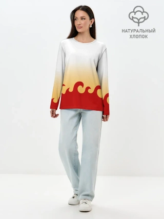 Лонгслив женский. Хлопок / ШИНДЖУРО РЕНГОКУ / KNY