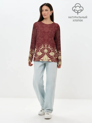 Лонгслив женский. Хлопок / ЦЫГАН