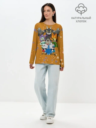 Лонгслив женский. Хлопок / cuphead