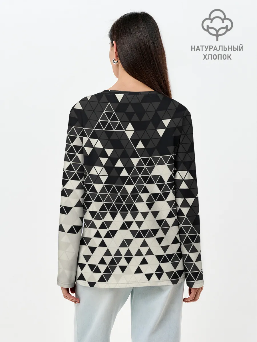 Лонгслив женский. Хлопок / Абстракция