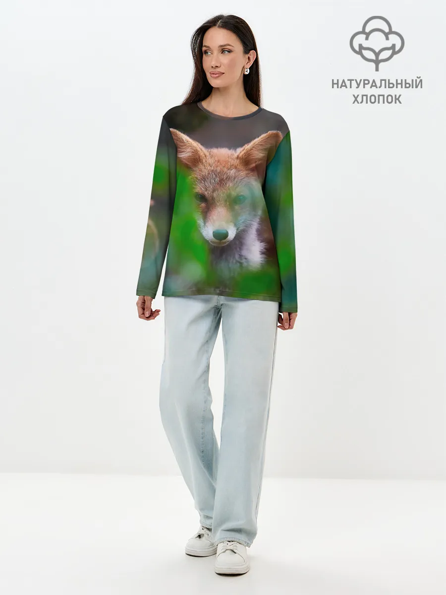 Лонгслив женский. Хлопок / Лисичка