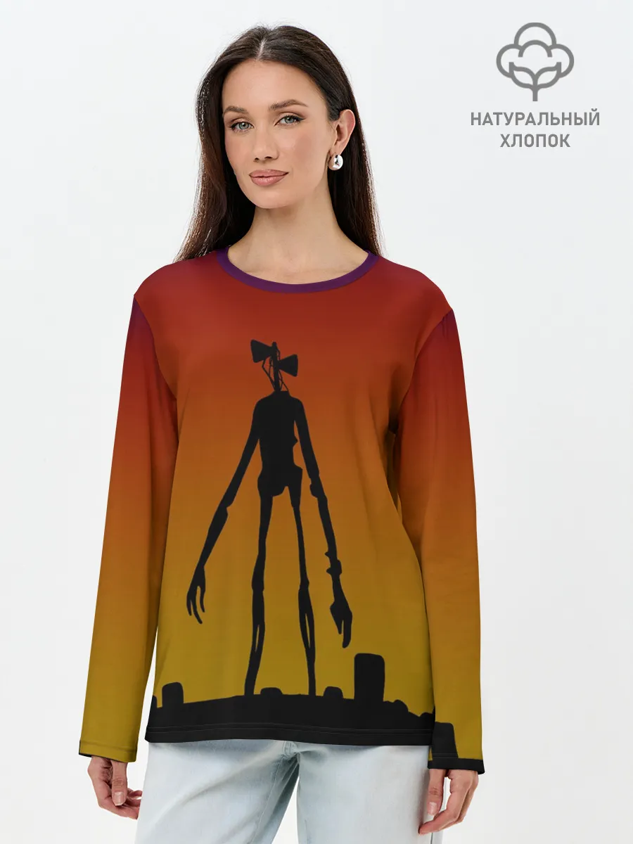 Лонгслив женский. Хлопок / СИРЕНОГОЛОВЫЙ | МОНСТР