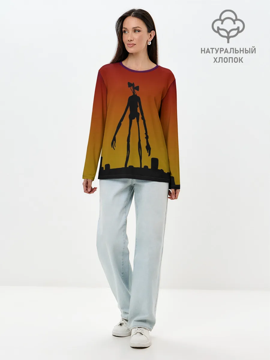 Лонгслив женский. Хлопок / СИРЕНОГОЛОВЫЙ | МОНСТР