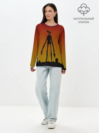 Лонгслив женский. Хлопок / СИРЕНОГОЛОВЫЙ | МОНСТР