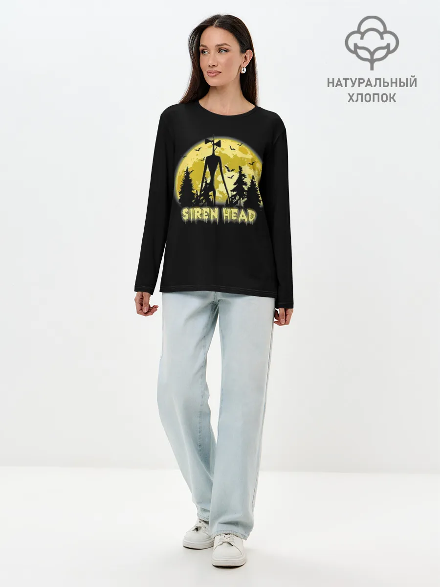 Лонгслив женский. Хлопок / Siren Head | Yellow Moon