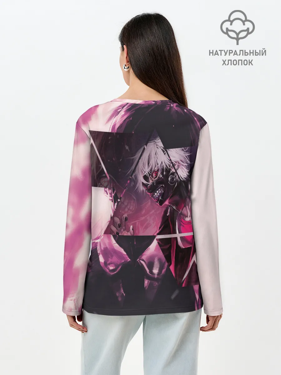 Лонгслив женский. Хлопок / Одноглазый король Канеки