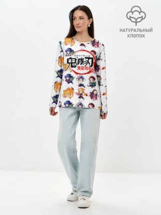 Лонгслив женский. Хлопок / Персонажи Kimetsu no Yaiba