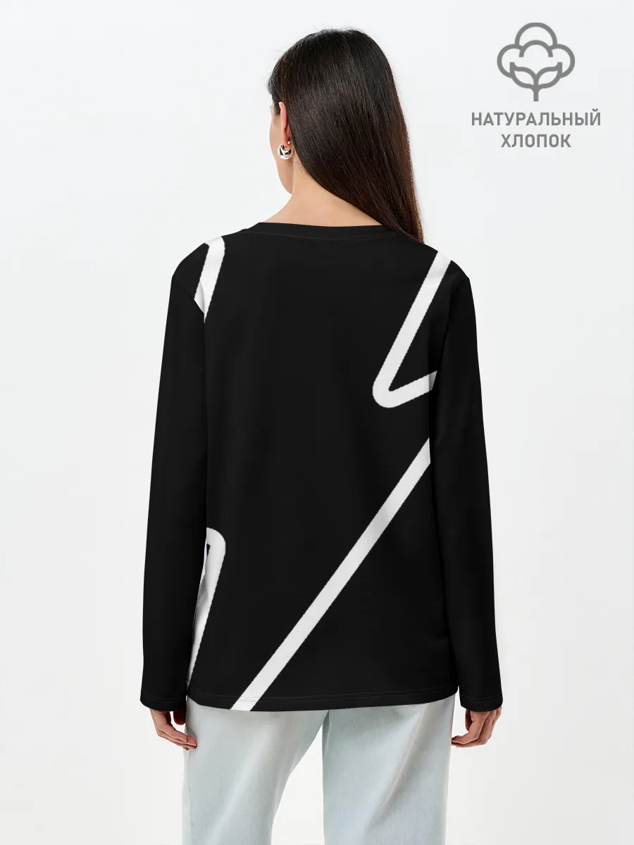 Лонгслив женский. Хлопок / Stand out black