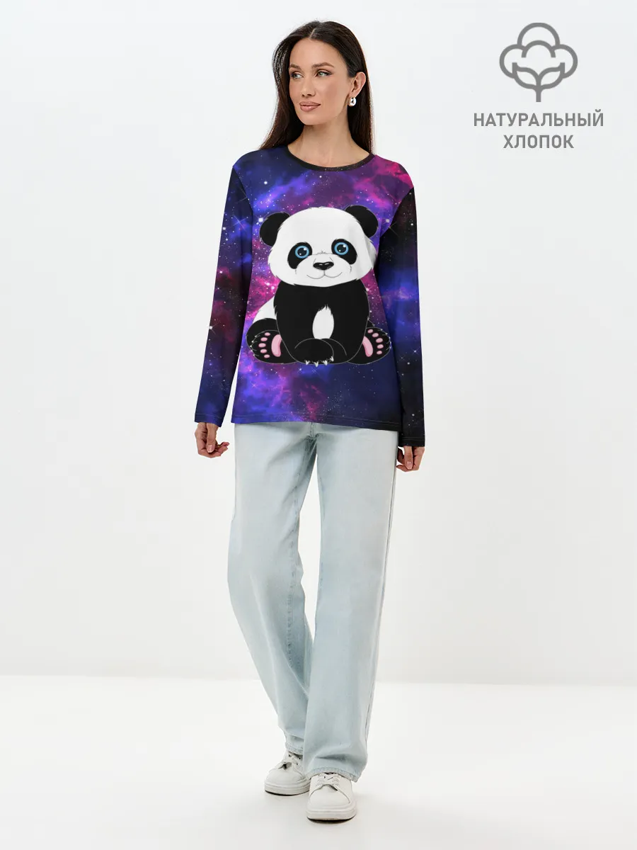 Лонгслив женский. Хлопок / Space Panda