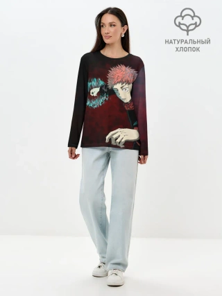 Лонгслив женский. Хлопок / Магическая битва