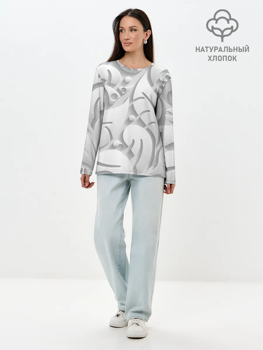 Лонгслив женский. Хлопок / SKULPTOR