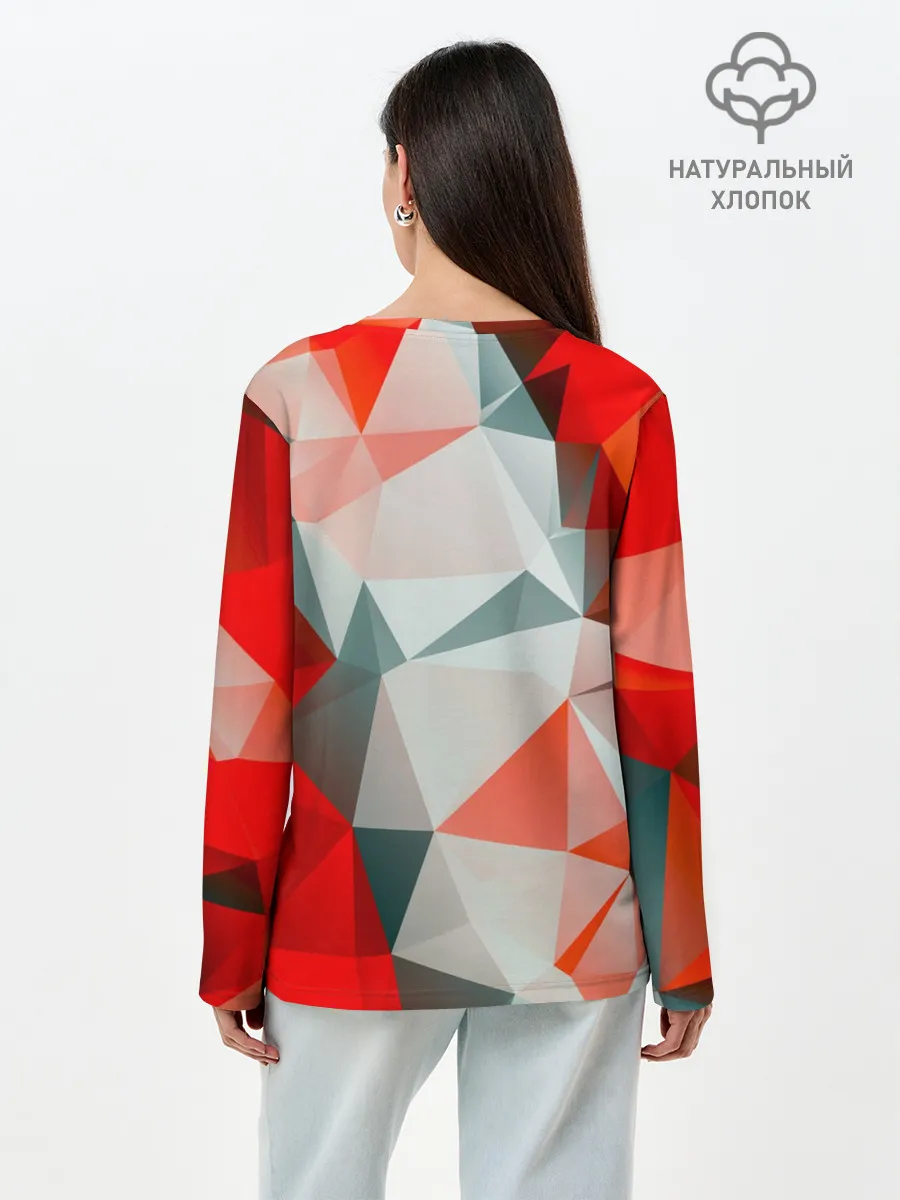 Лонгслив женский. Хлопок / Абстракция-Геометрия