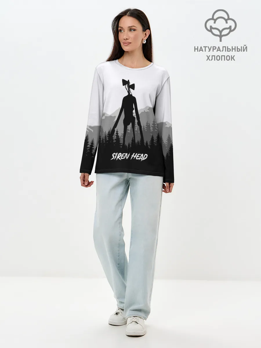 Лонгслив женский. Хлопок / SIREN HEAD | DARK FOREST