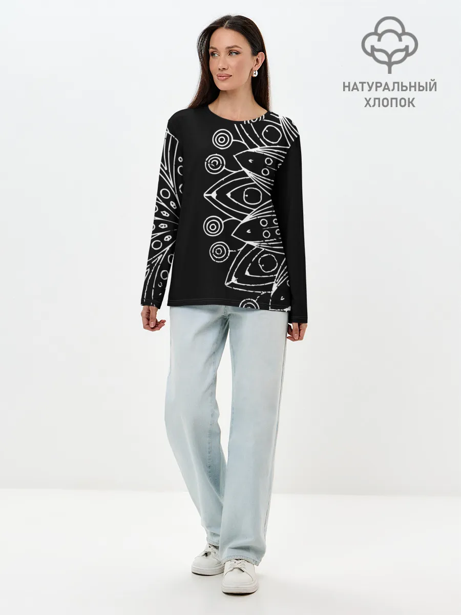 Лонгслив женский. Хлопок / Mandala
