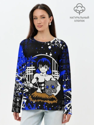 Лонгслив женский. Хлопок / ИНОСКЕ ХАШИБИРА