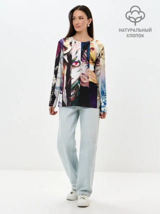 Лонгслив женский. Хлопок / гульи из 20 района