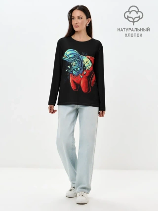 Лонгслив женский. Хлопок / Among Us | Aliens