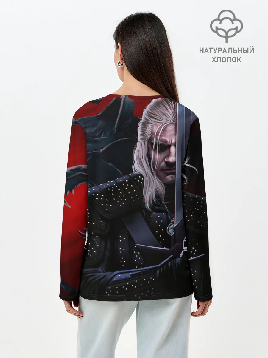 Лонгслив женский. Хлопок / Ведьмак Геральт