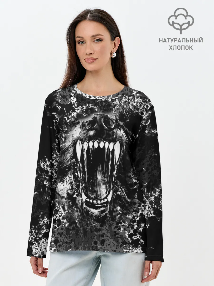 Лонгслив женский. Хлопок / Волчья пасть