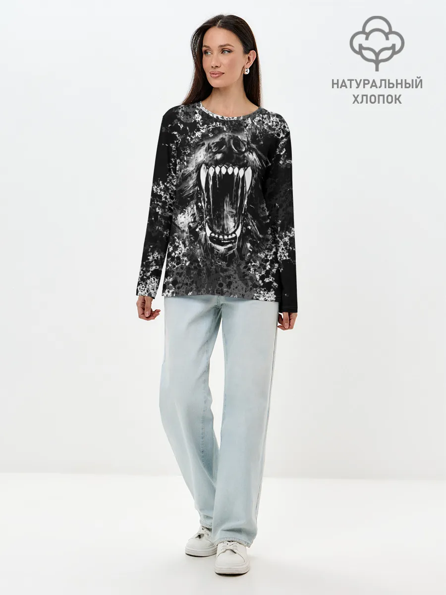 Лонгслив женский. Хлопок / Волчья пасть