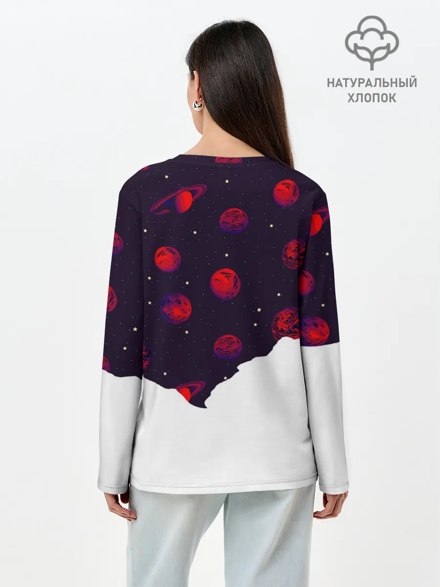 Лонгслив женский. Хлопок / Мысли Космонавта