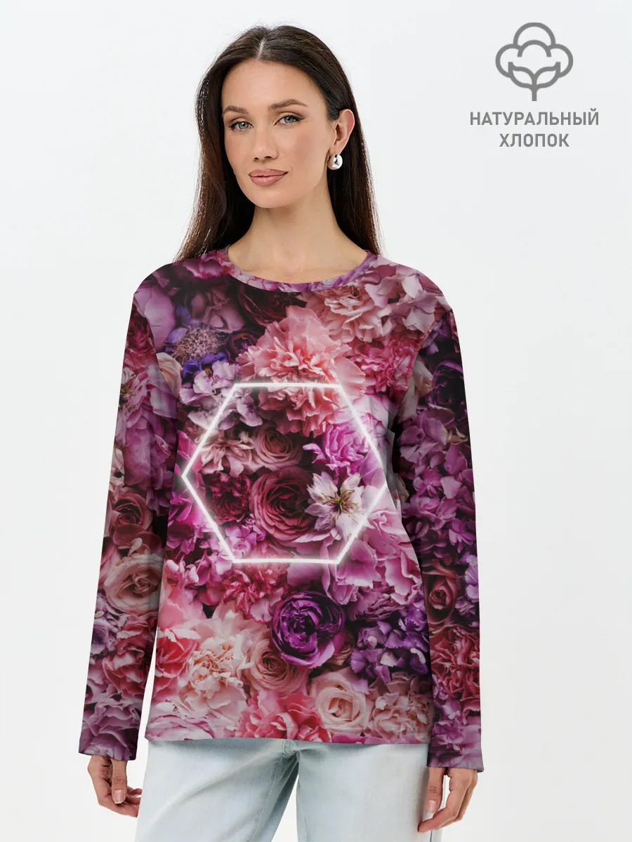 Лонгслив женский. Хлопок / ROSE | РОЗЫ