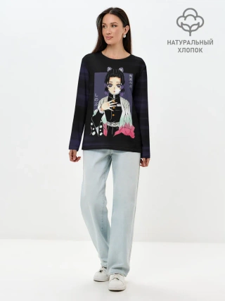 Лонгслив женский. Хлопок / Шинобу Кочо Kimetsu no Yaiba