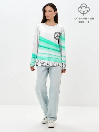Лонгслив женский. Хлопок / МЕРСЕДЕС АКВА / AQUA