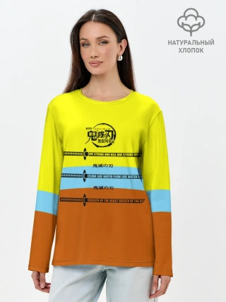 Лонгслив женский. Хлопок / Клинок ничирин Kimetsu no Yaiba