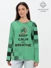 Лонгслив женский. Хлопок / KEEP CALM and BREATHE