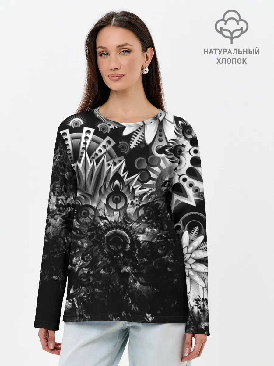 Лонгслив женский. Хлопок / Floral Pattern