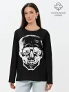 Лонгслив женский. Хлопок / Скетч Черепа