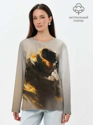 Лонгслив женский. Хлопок / Spartan in hell | Halo