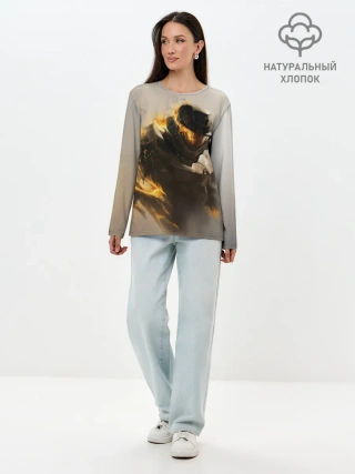 Лонгслив женский. Хлопок / Spartan in hell | Halo