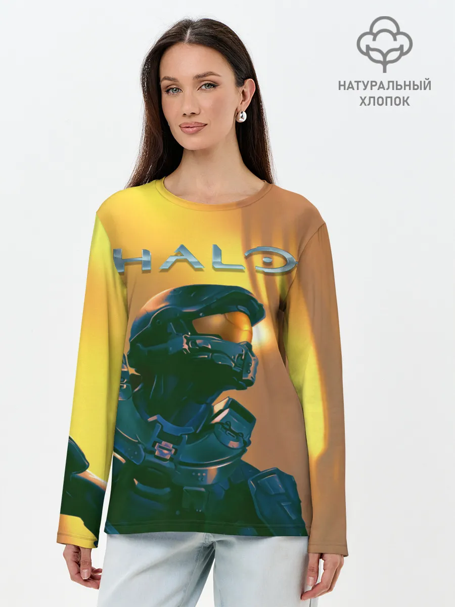 Лонгслив женский. Хлопок / Мастер Чиф | Halo