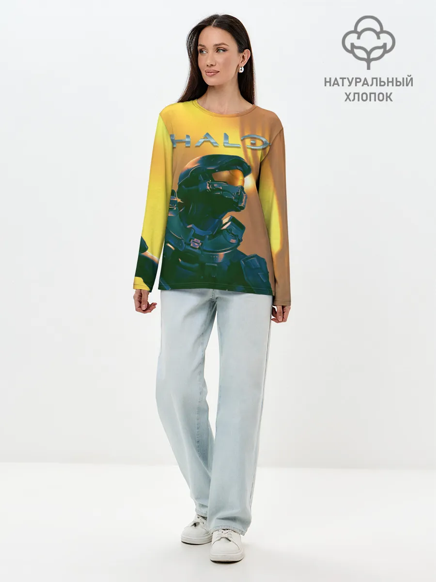 Лонгслив женский. Хлопок / Мастер Чиф | Halo