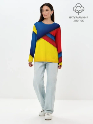 Лонгслив женский. Хлопок / Яркие краски