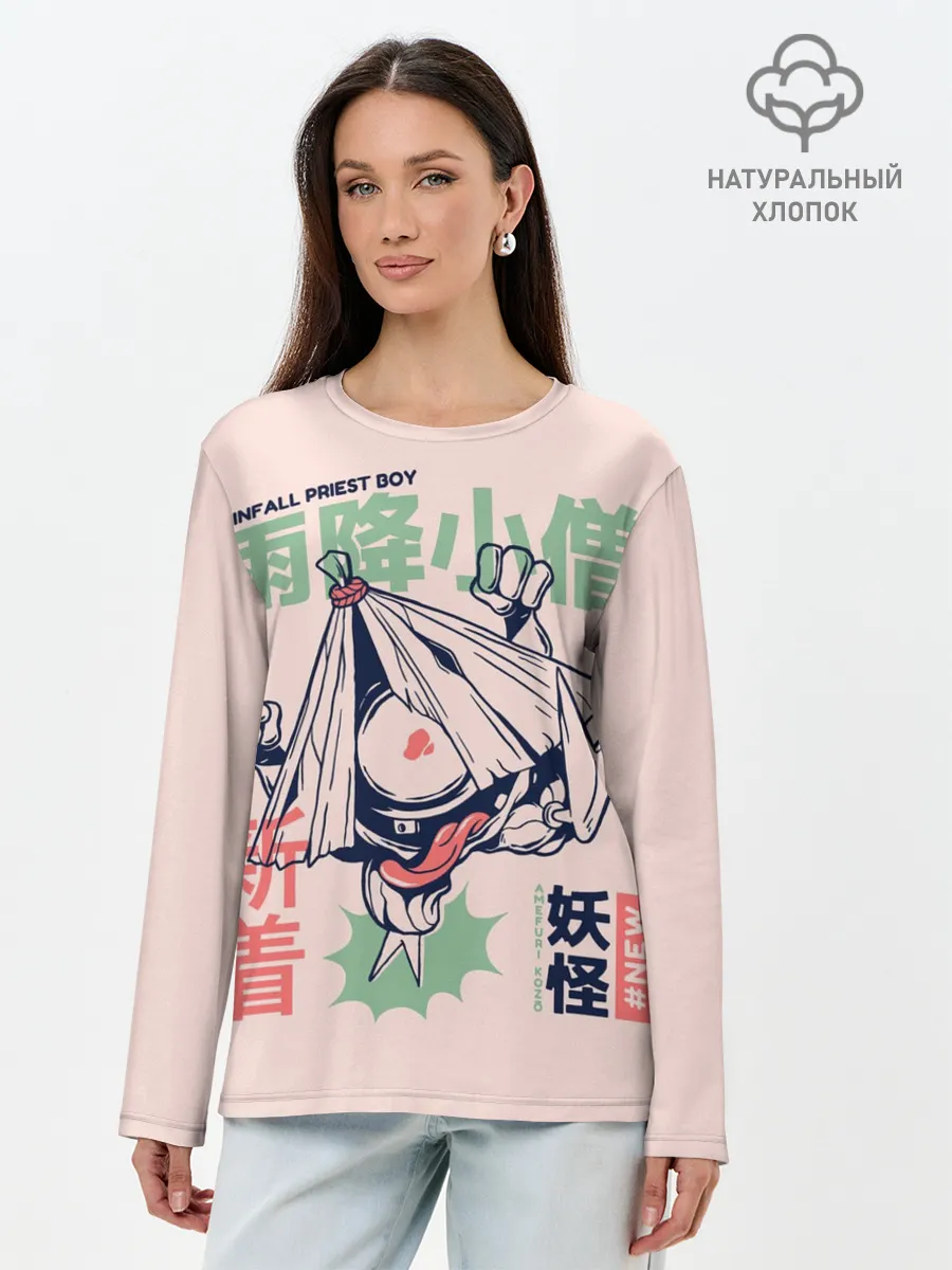 Лонгслив женский. Хлопок / Аниме Демон Козо Ёкай