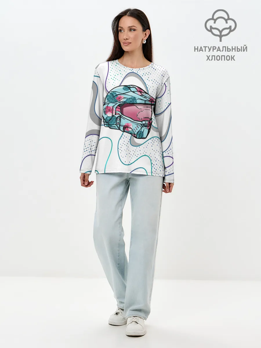 Лонгслив женский. Хлопок / Flowers of Spartan