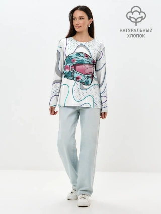 Лонгслив женский. Хлопок / Flowers of Spartan