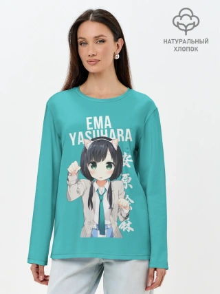 Лонгслив женский. Хлопок / Эма Ясухара / Ema Yasuhara