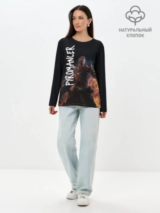 Лонгслив женский. Хлопок / Pyromancer
