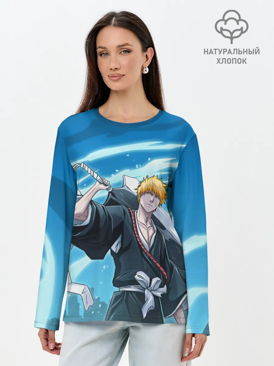 Лонгслив женский. Хлопок / Bleach-Ichigo