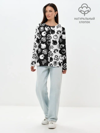 Лонгслив женский. Хлопок / ЭМБЛЕМЫ 7 СМЕРТНЫХ ГРЕХОВ