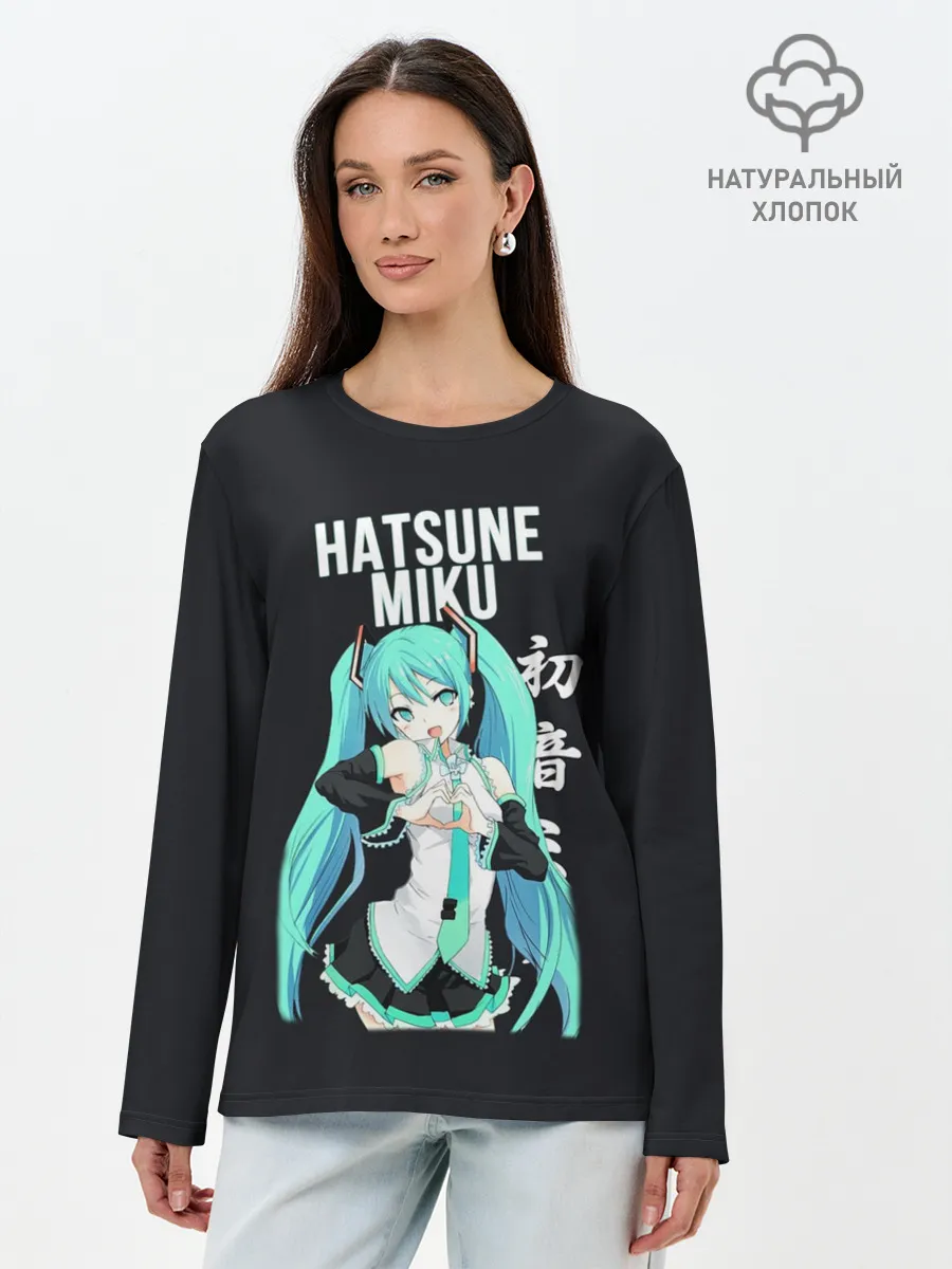 Лонгслив женский. Хлопок / Hatsune Miku / Хацунэ Мику