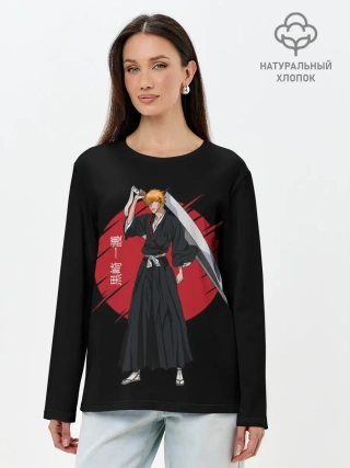 Лонгслив женский. Хлопок / BLEACH - Ichigo Kurosaki